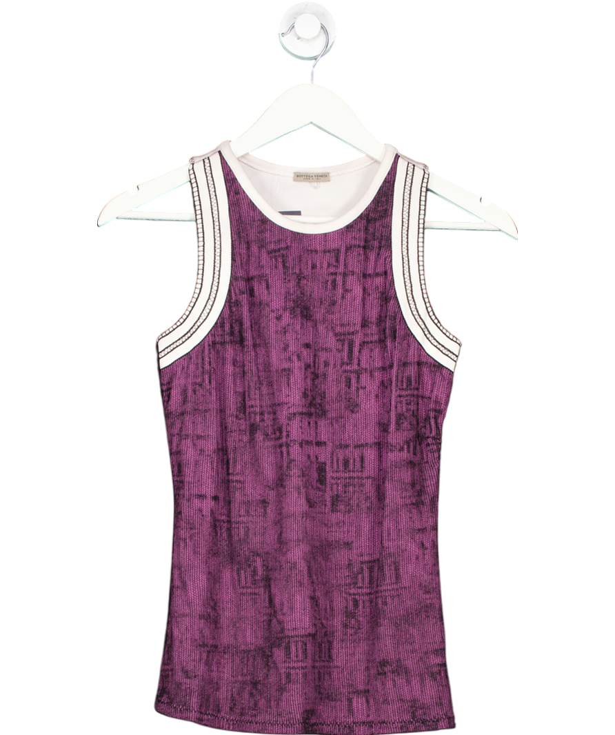 BOTTEGA VENETA Purple Distressed Tank Top UK XS