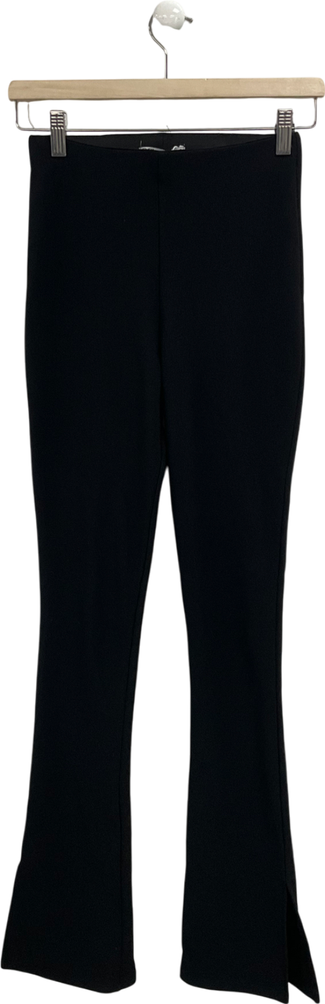 ZARA Black Stretch Flare Trousers UK S