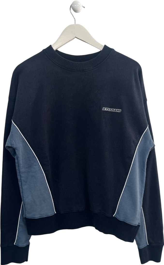 Urban Outfitters Blue Iets Frans... Navy Harri Panelled Sweatshirt UK S