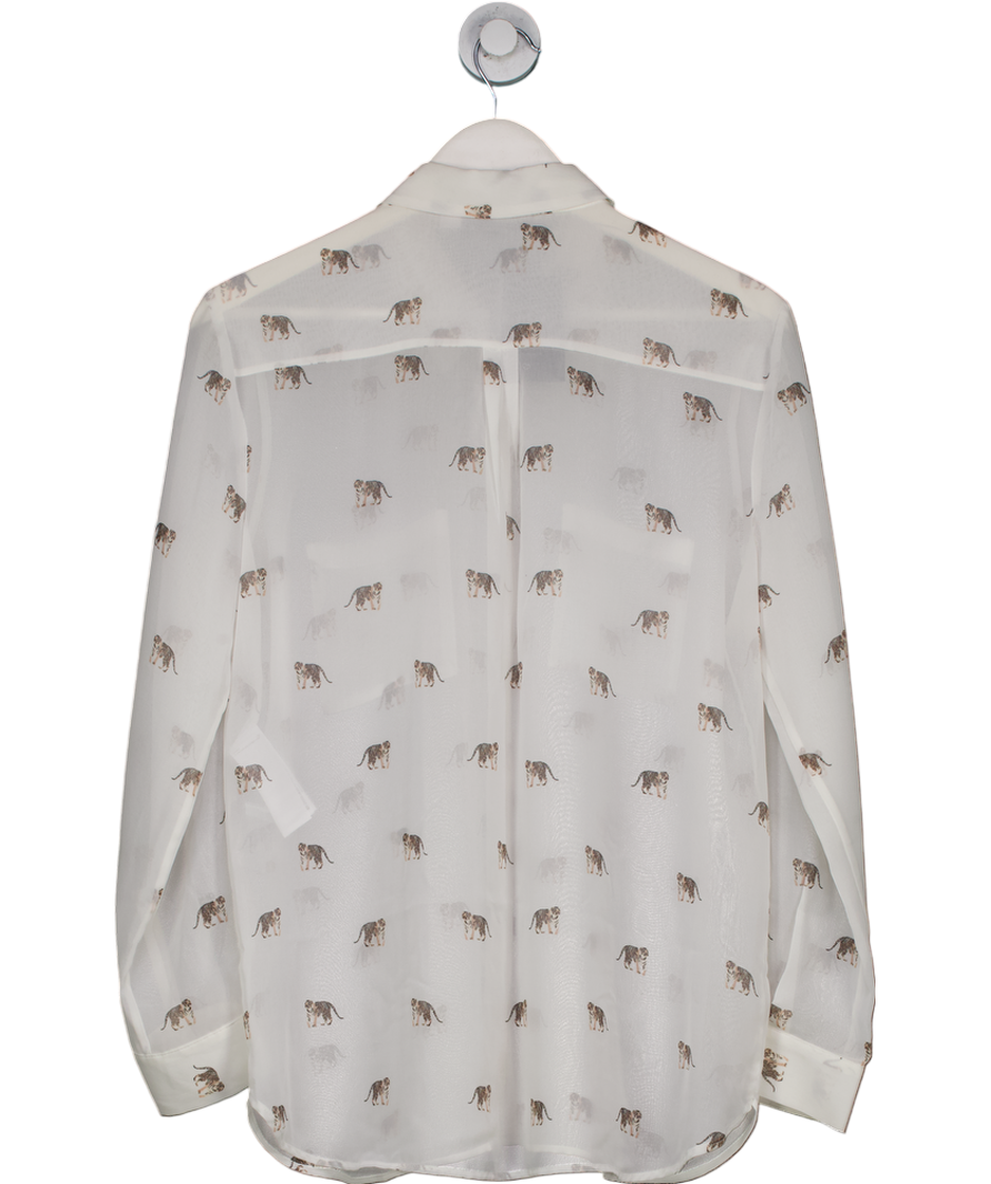 Mint Velvet White Tiger Print Blouse UK 14