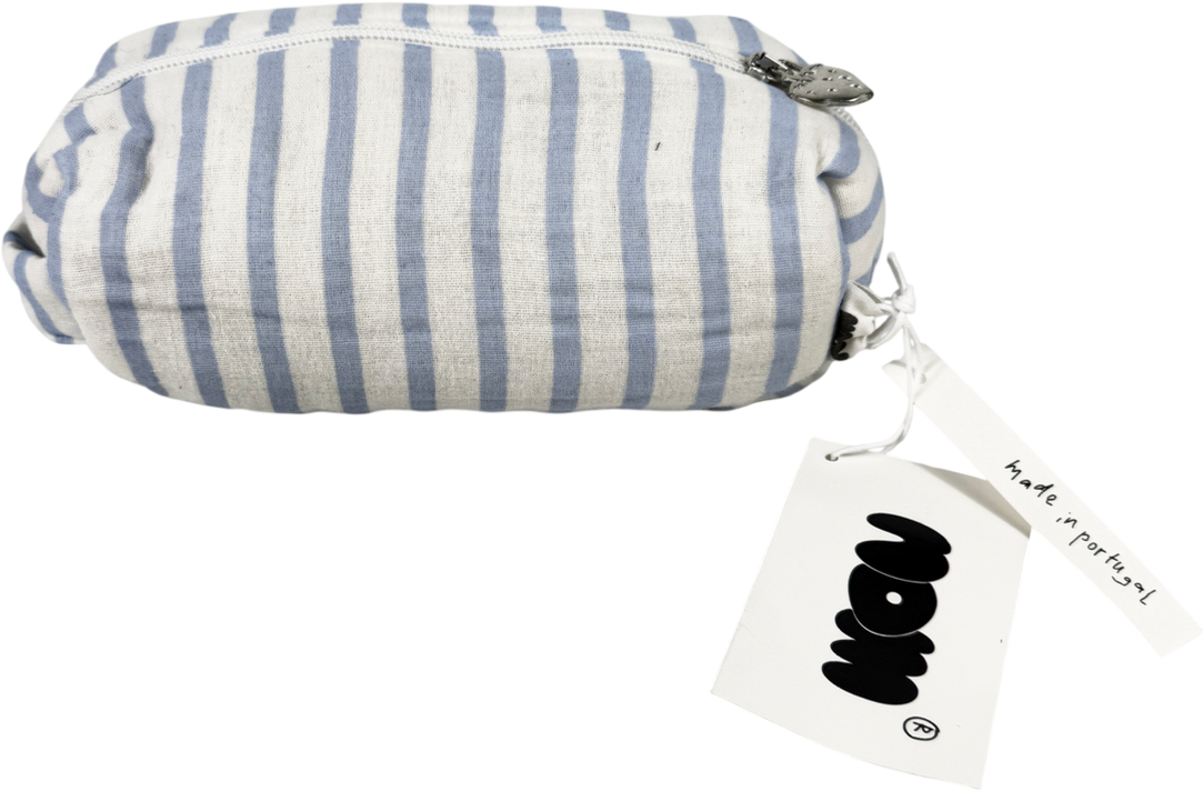 Nom Cosmetic Bag Cream Blue Stripes One Size