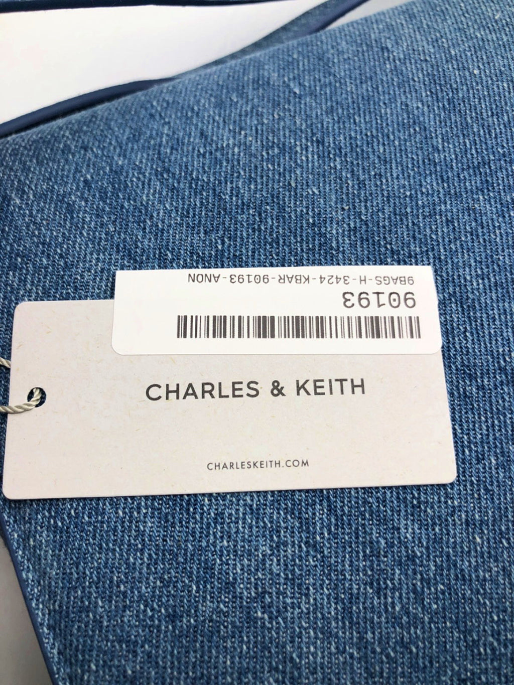 Charles & Keith Blue Chambray Crossbody Bag