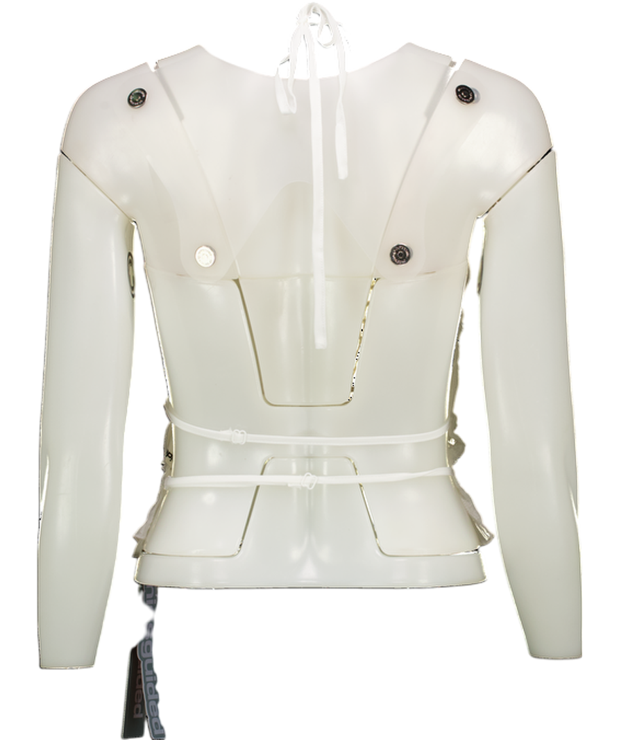 Missguided White Backless Shirred Halterneck Top UK S