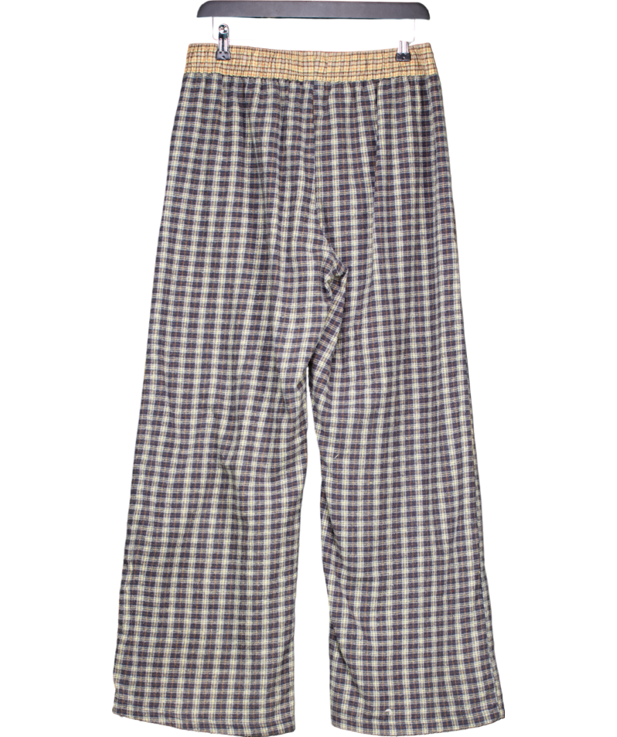 Urban Outfitters Blue Checked Palazzo Trousers UK M