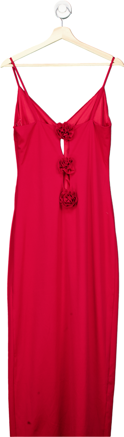 Red Dress with Rose Detailing UK L