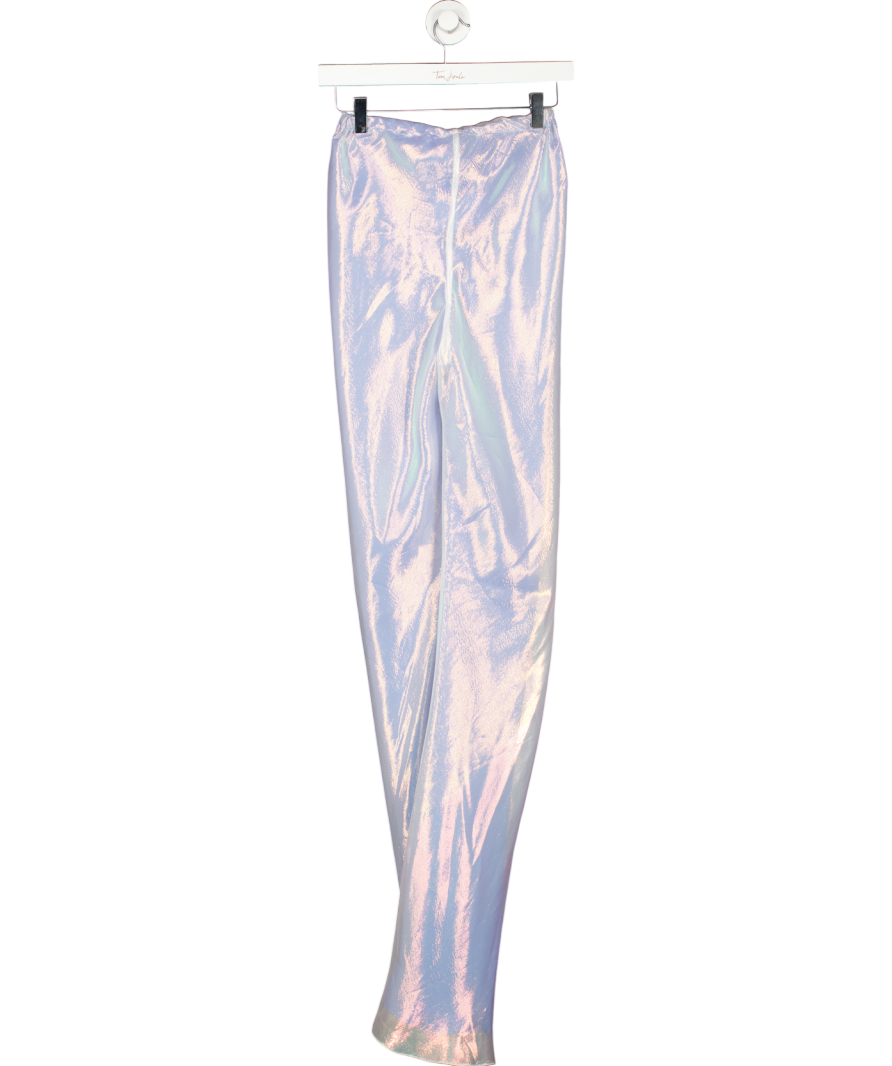 Sl'eau Metallic Iridescent Silk Bias Trousers UK XS