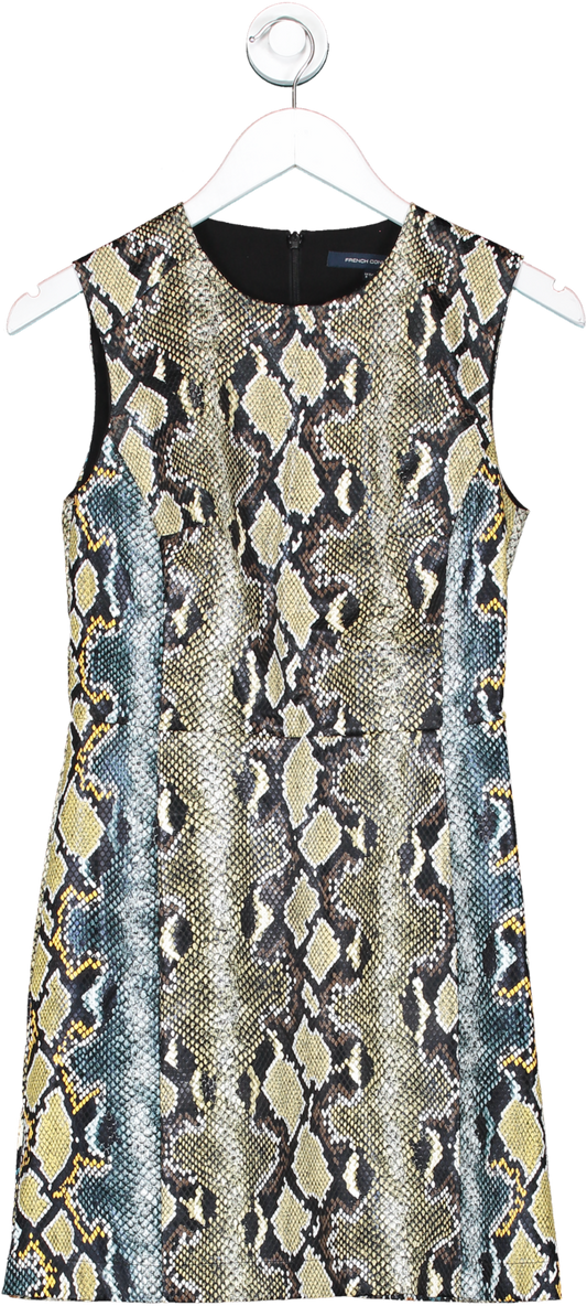 French Connection Brown Snake Print Mini Dress UK 8
