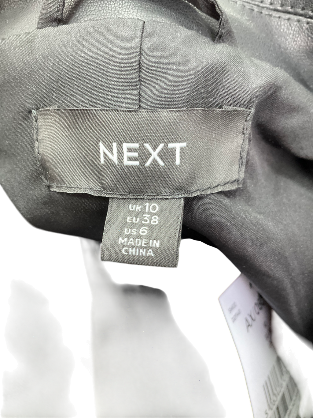 Next Black Faux Leather Biker Jacket UK 10