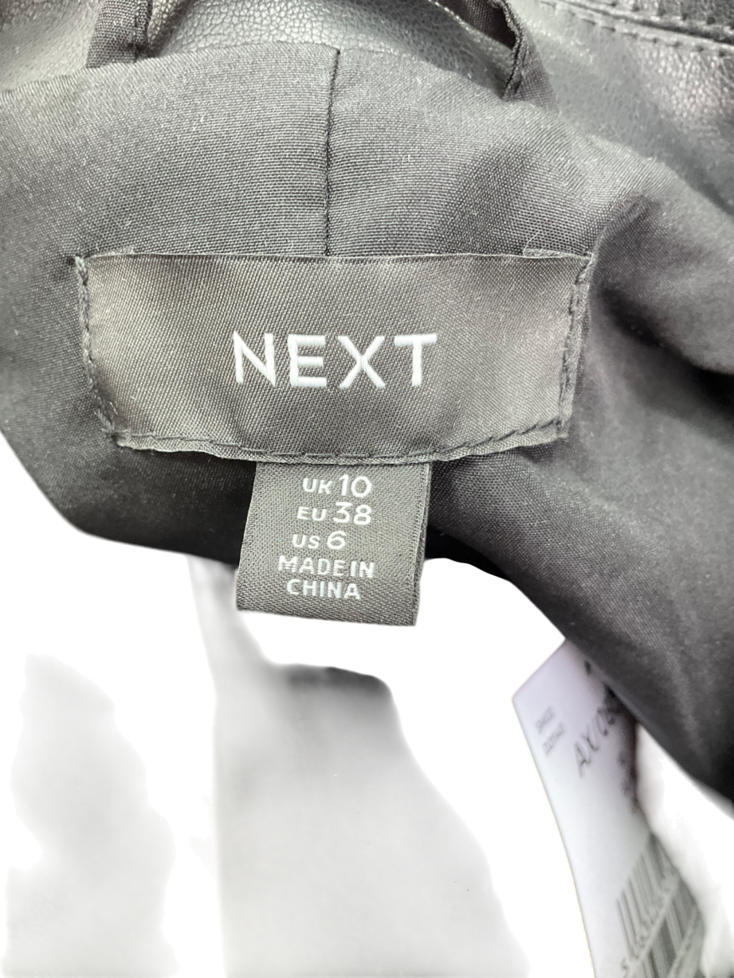 Next Black Faux Leather Biker Jacket UK 10