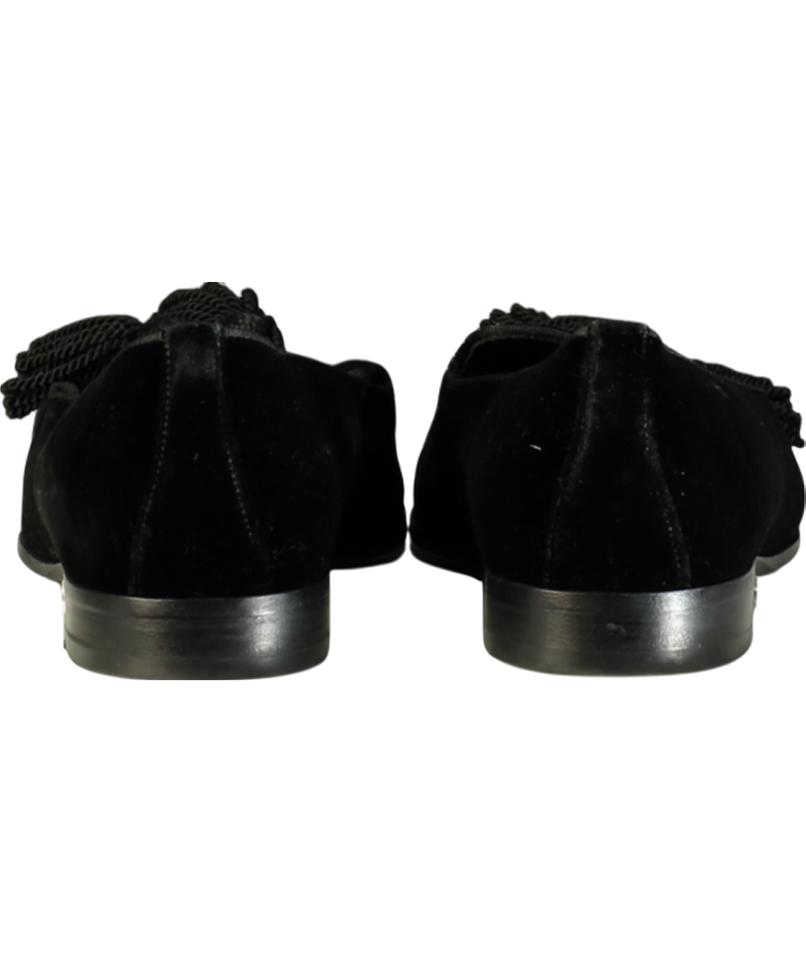 Jimmy Choo Black Foxley Velvet Slip-on Loafers With Tassel UK 8 EU 42 👞