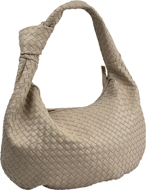 MELI BIANCO Beige Larissa Woven Faux-leather Shoulder Bag