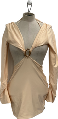 Oh Polly Pink Wyetta Cut-out Hardware Detail Mini Dress In Buttercream UK 8
