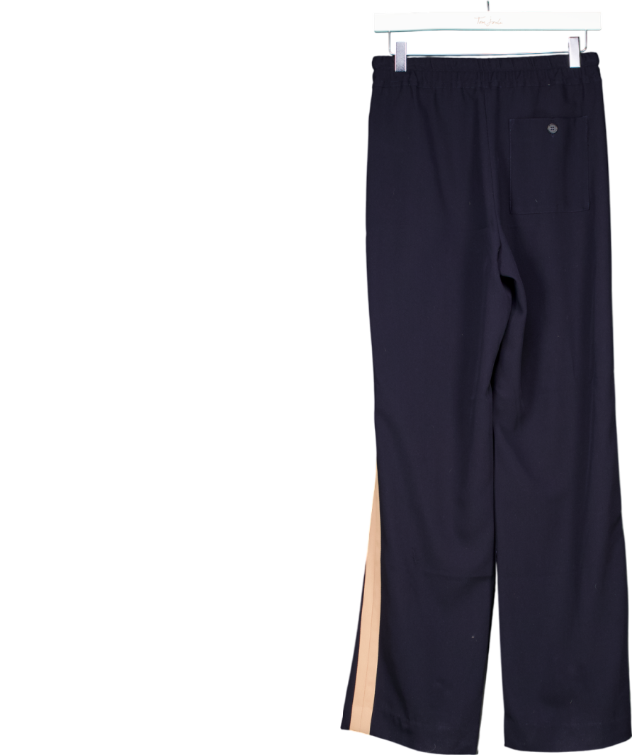 REISS Blue Frazer Wide Leg Side Stripe Trousers UK 6