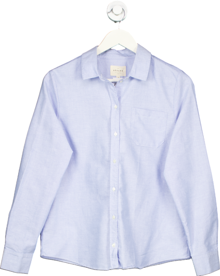 Sézane Blue Organic Cotton Shirt UK M