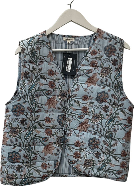 natura Floral Blue Gilet UK M