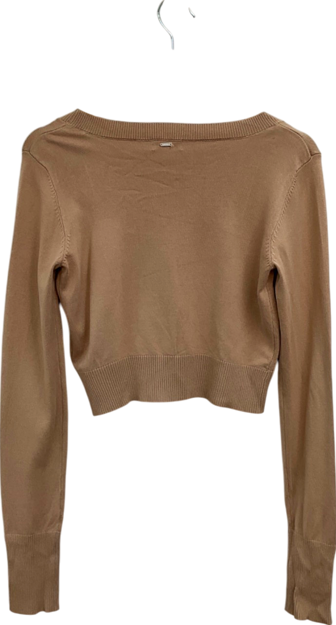 Lounge Beige Cropped Long Sleeve Top UK M