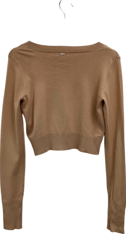 Lounge Beige Cropped Long Sleeve Top UK M