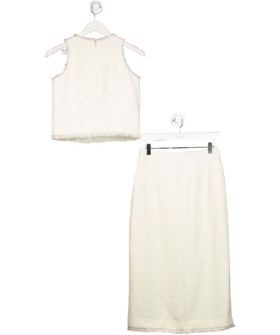 Fabrique X Victoria Chan 2-piece Cream Tweed Orla Top And Midi Skirt Set UK XS/S