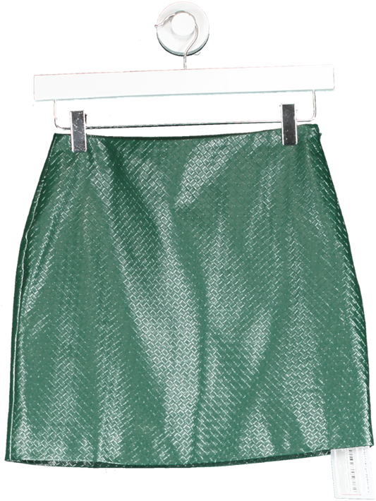 4th & Reckless Green Croc Mini Skirt UK 6