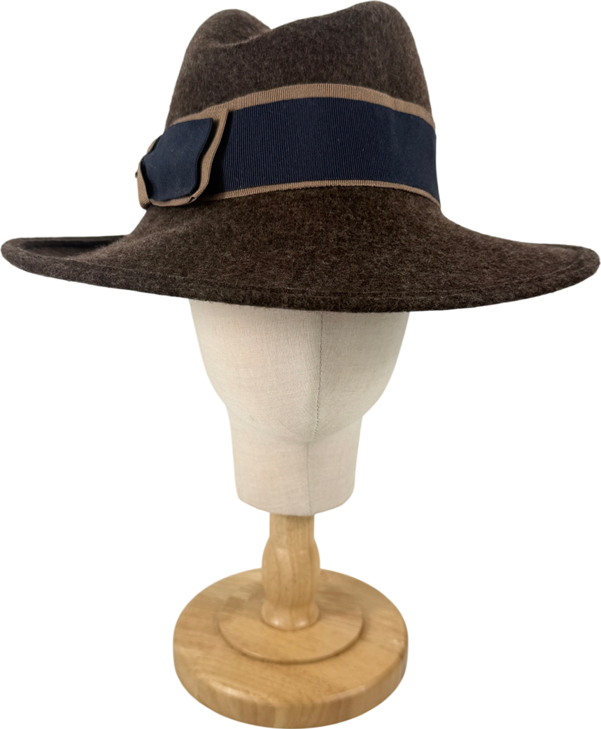 Laura Biagiotti Brown 100% Wool Wide Brim Hat