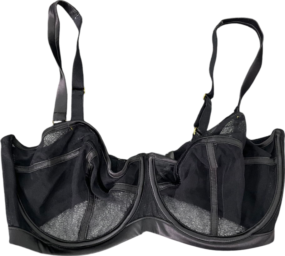 Figleaves Black Pimlico Non Padded Underwired Balcony Bra UK 36FF