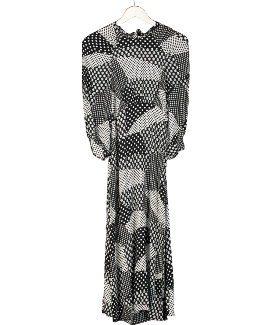 Oliver Bonas Black Viscose Monochrome Dress UK 10