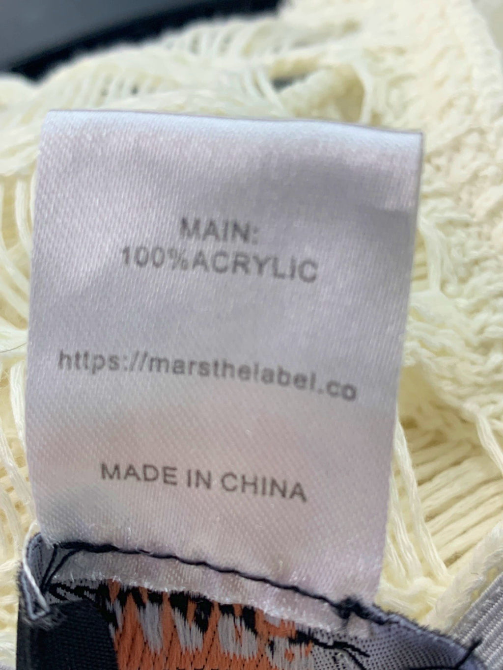 Mars The Label Ivory Long Sleeve Knitted Top UK S