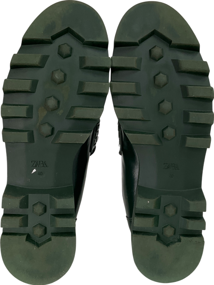 ZARA Green Trend Sole Platform Loafers UK 7 EU 40 👠