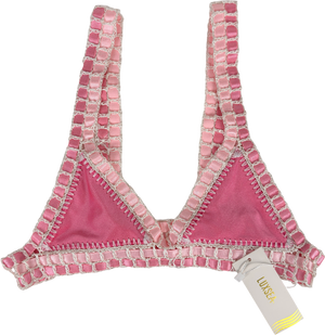 LUXSEA Pink Malibu Crochet Bikini Top UK S