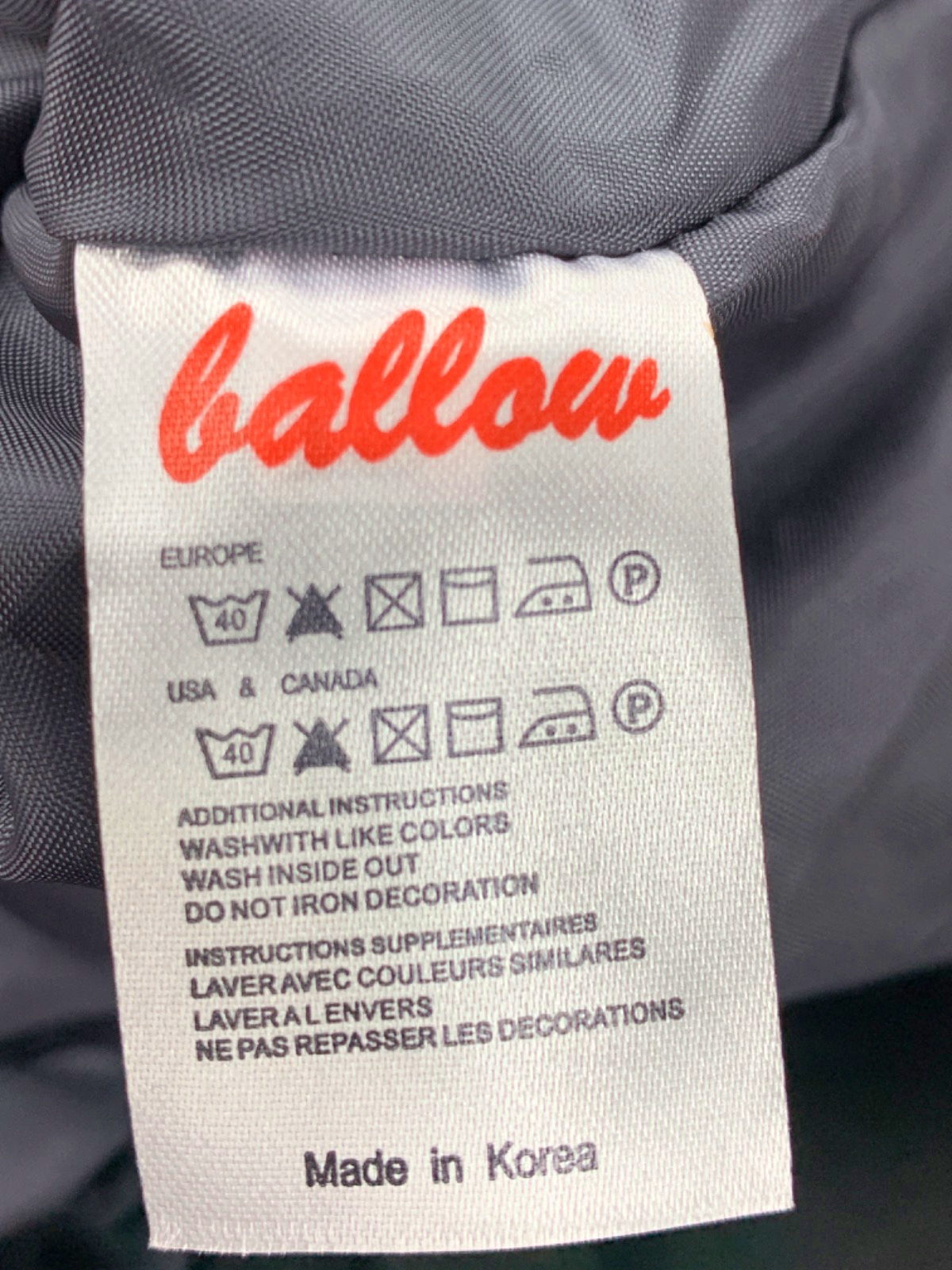 Ballow Black Bomber Jacket UK L