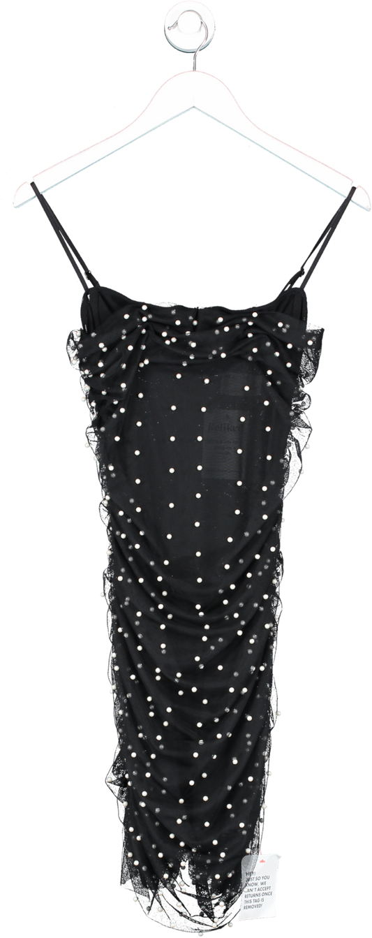 ASOS Black Pearl Embellished Dress UK 8