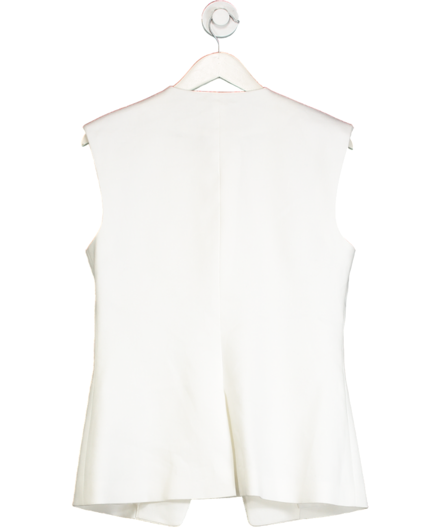 Veronica Beard White Tamara Linen Waistcoat UK 8