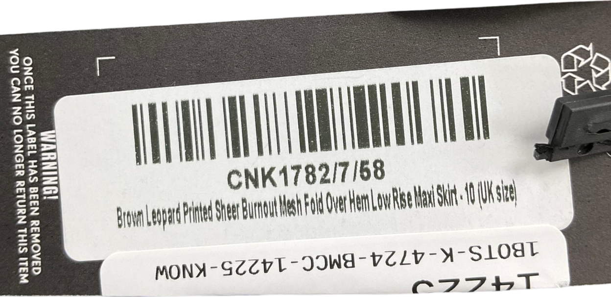 PrettyLittleThing Grey Sheer Mesh Foldover Hem Low Rise Maxi Skirt UK 10