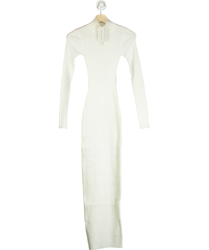 Naked Wardrobe White Knit Sweater Corset Maxi Dress UK XS