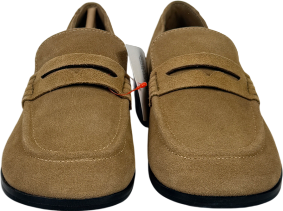 Topshop Beige Charlie Real Suede Flat Loafer In Camel UK 6 EU 39