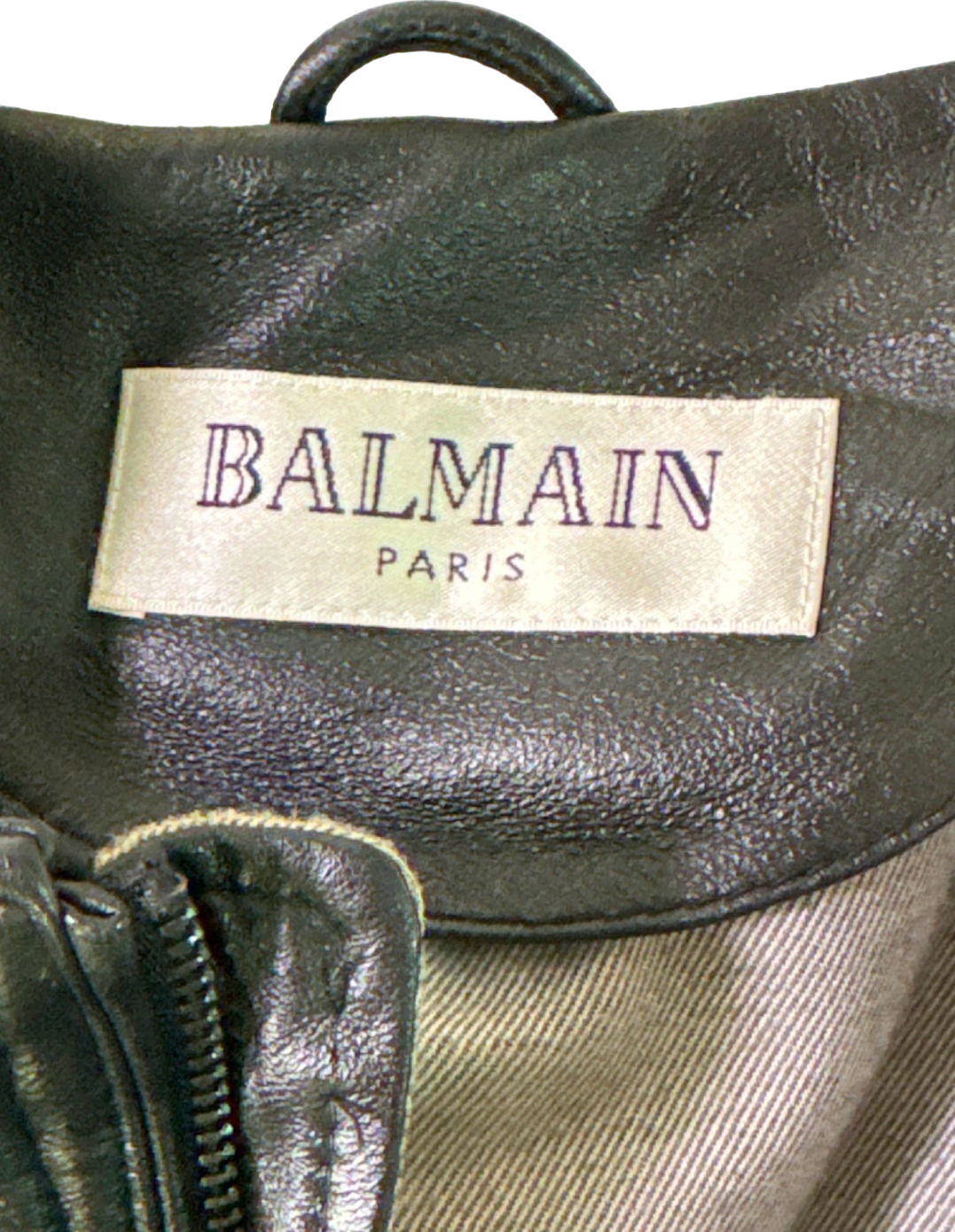 Balmain Black Nappa Leather Jacket Size 52 UK XL