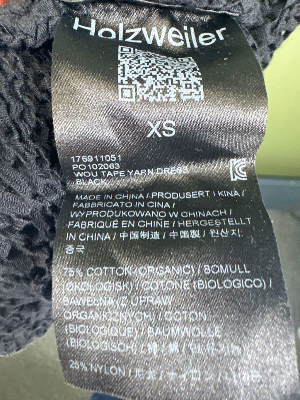 Holzweiler Black Tape Yarn Cover up Dress UK XS