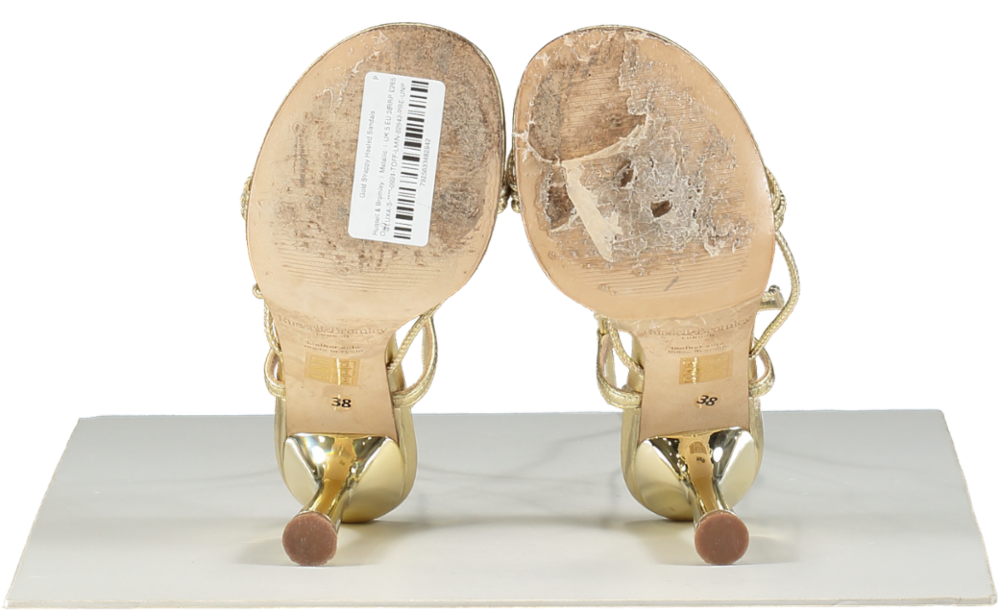 Russell & Bromley Metallic Gold Strappy Heeled Sandals UK 5 EU 38 👠