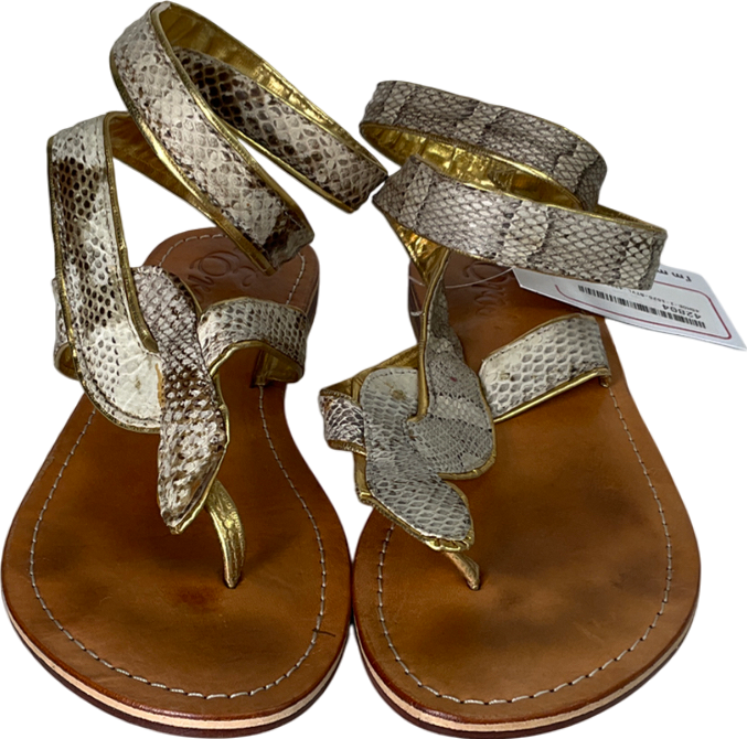 eros Beige Snake Patterned Sandals UK 5 EU 38 👠