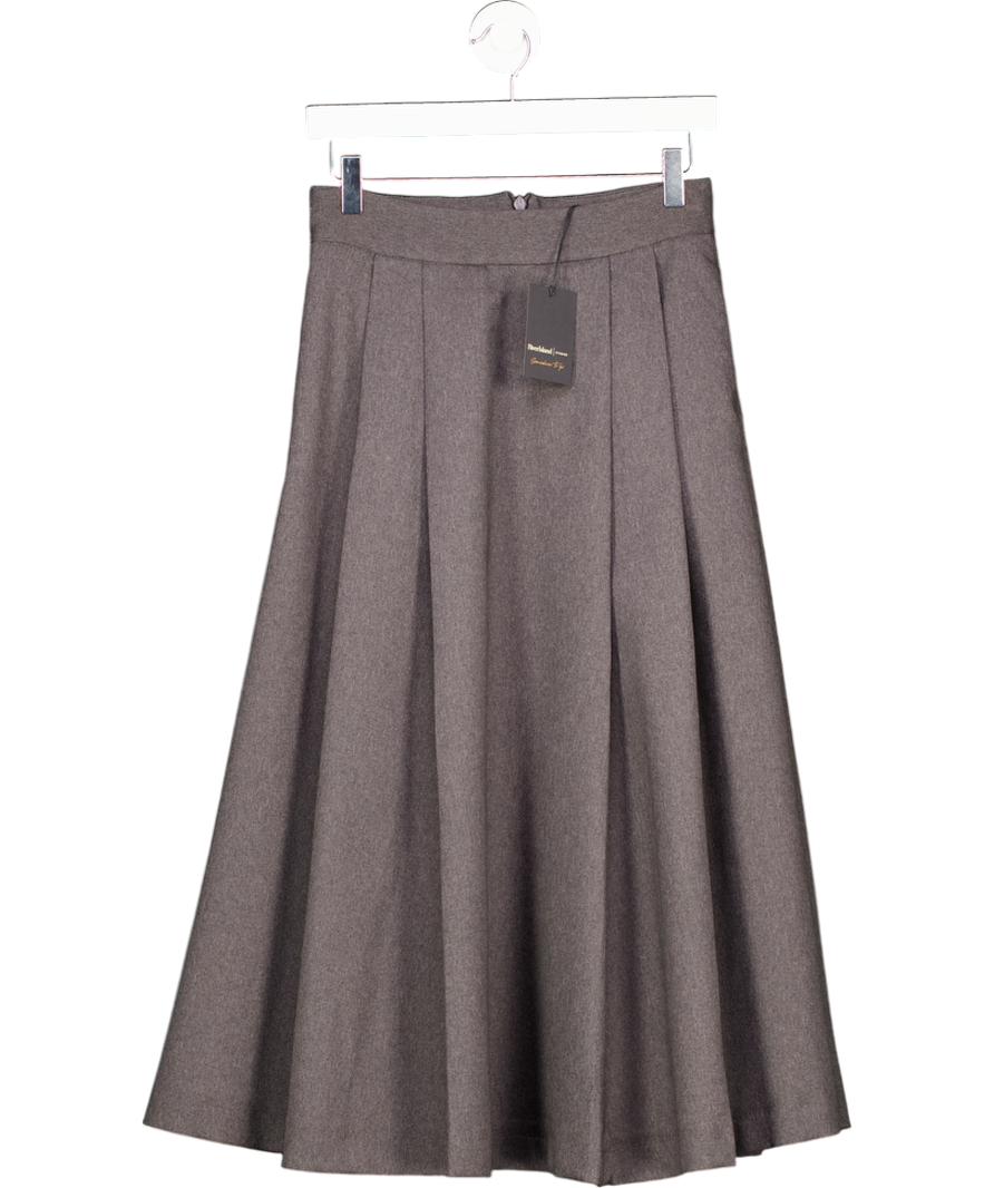 River Island Charcoal Grey Midi Skirt With Pocket UK 8