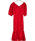 J.D.WILLIAMS Red Joanna Hope Sheer Floral Dress UK 22