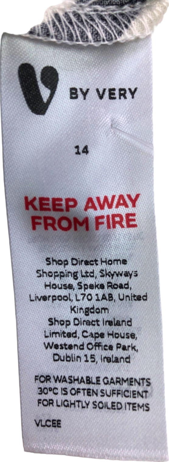 Very Black and White Geometric Print Shirt UK 14