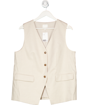 H&M Beige Long Suit Waist Coat UK 18