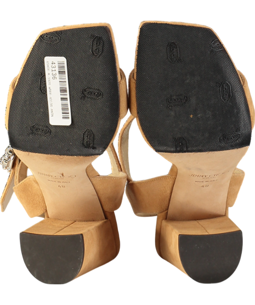 Jimmy Choo Maysa 85 suede heeled Sandal With Dimante Buckle UK 7 EU 40 👠