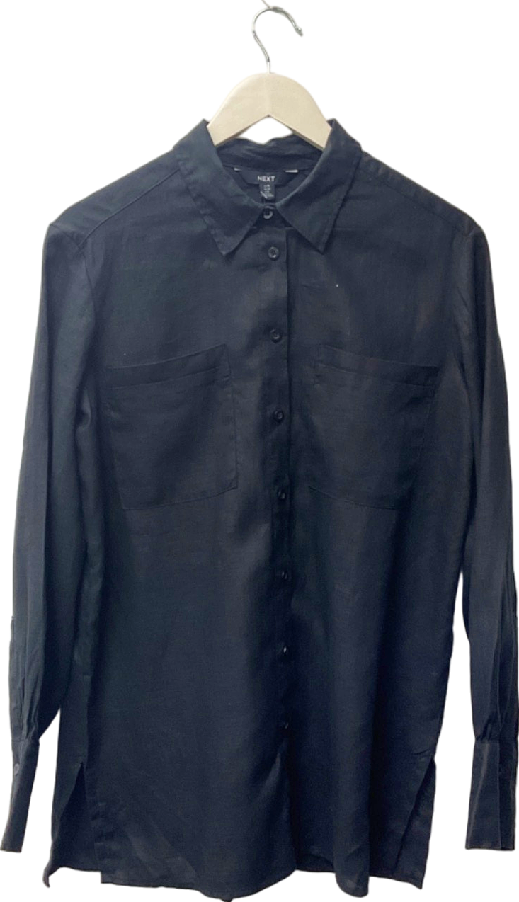 Next Black Linen Shirt UK 10