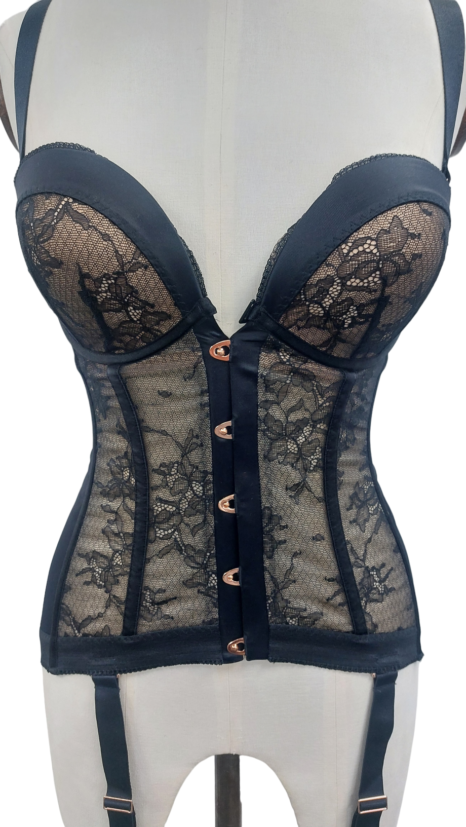boux avenue Black Lace Corset UK 32D