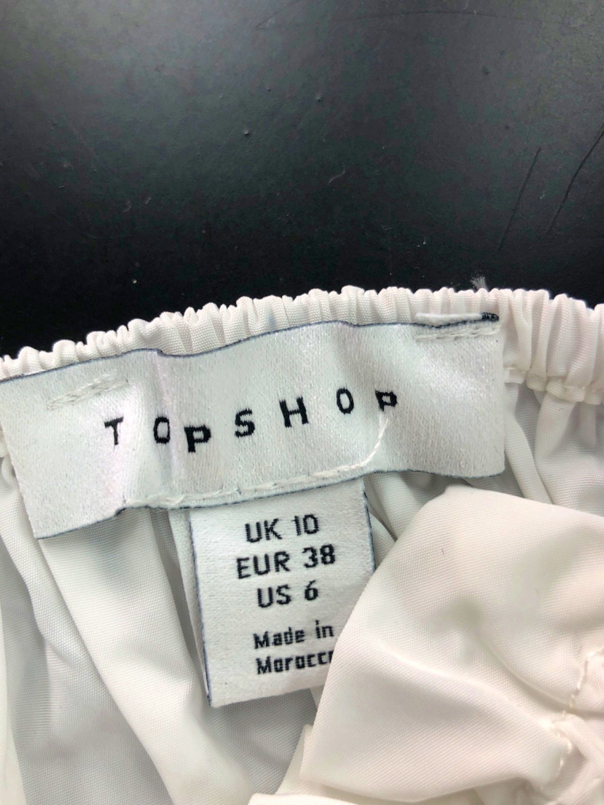 Topshop White Ruched Camisole Top UK 10