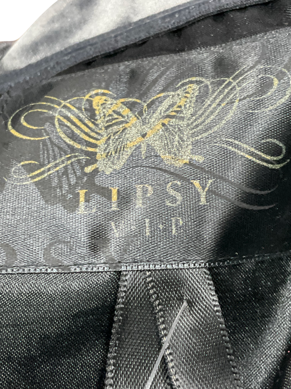 lipsy london Black Strapless Silk Smoke Print Maxi Dress UK 14