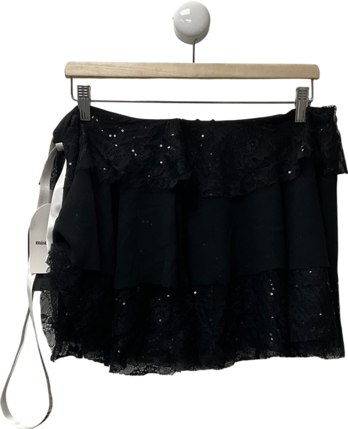 Mistress Rocks Black Layered Mini Skirt UK M