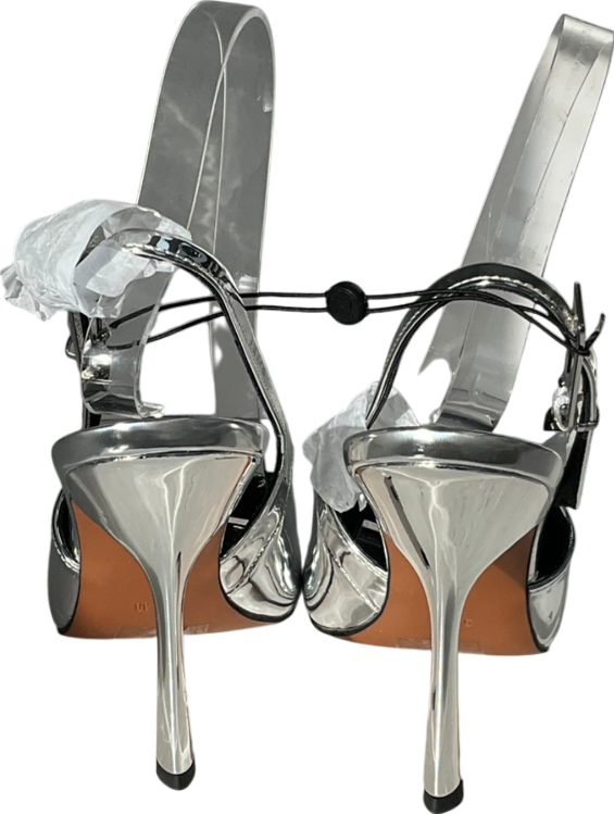 River Island Metallic Silver Pointed Heels UK 5 EU 38 👠